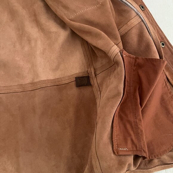 The Territory Ahead Men's 100% Brown Goat Suede Shirt/Jacket Size Large - Picture 9 of 9